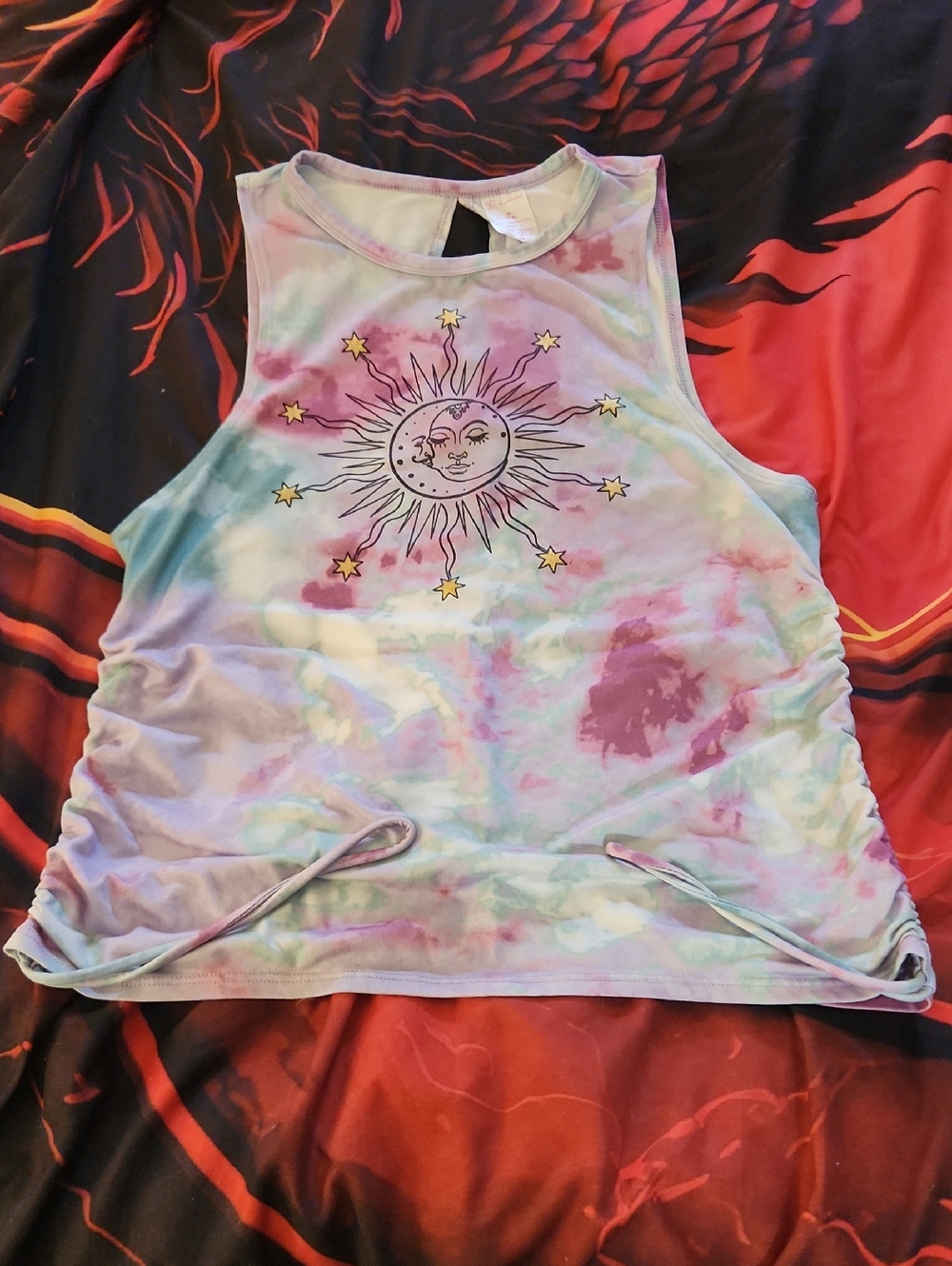 Tie-Dye Sun Graphic Tank Top